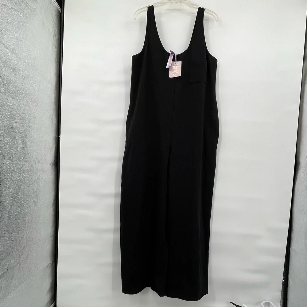 Savage Fenty NWT Black cotton blend wide leg jumpsuit comfort loungewear - Picture 2 of 16